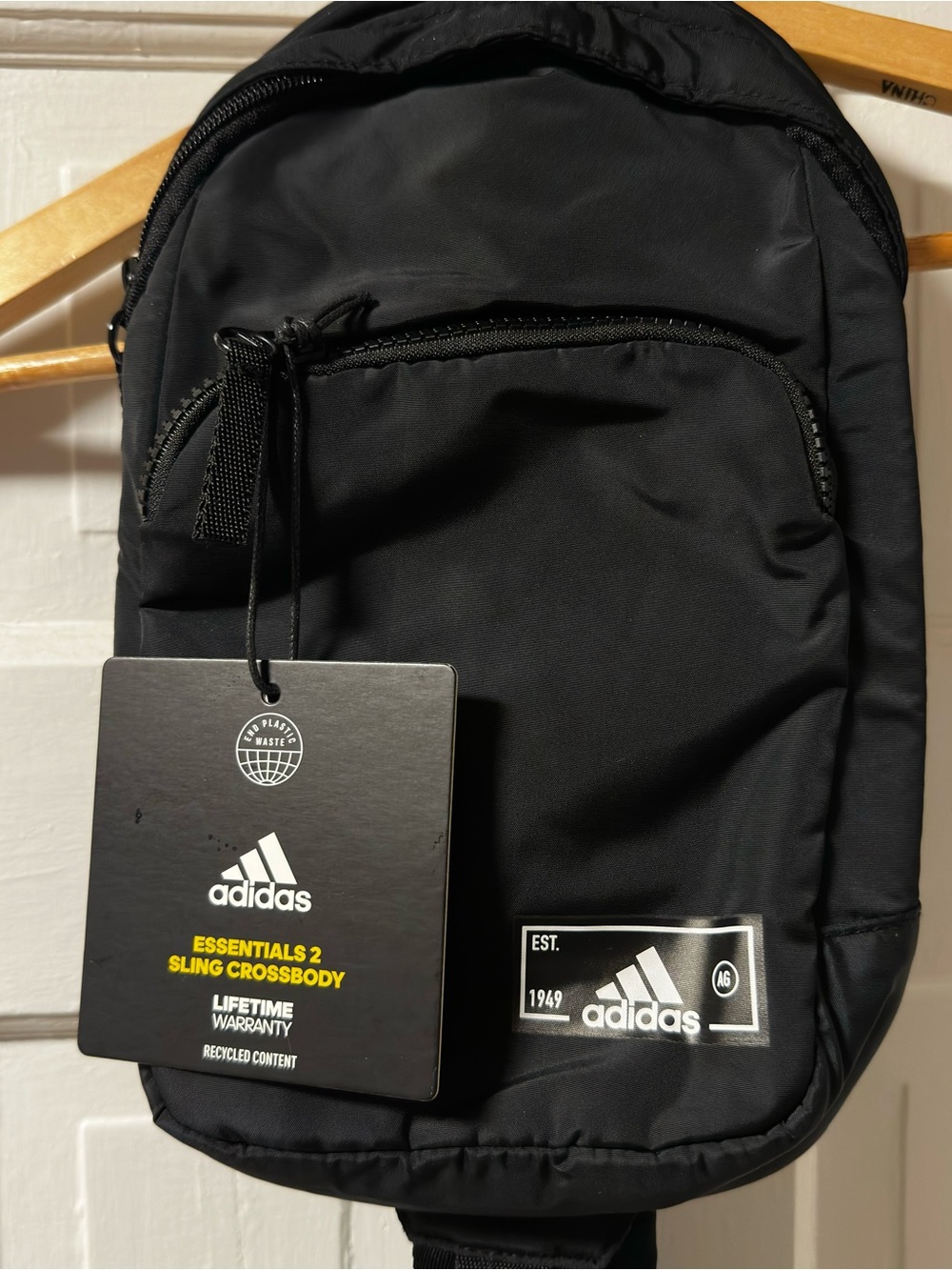 Adidas Essentials 2 Black Sling Crossbody Bag NWT